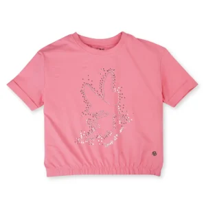Gini And Jony Girls Cotton Round Neck Half Sleeves Knits Top