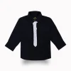 Gini And Jony Boys Navy Blue Solid Cotton Shirt Full Sleeves