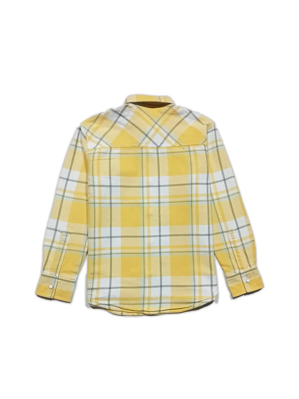 Gini And Jony Boys Yellow Checks Cotton Shirt Full Sleeves