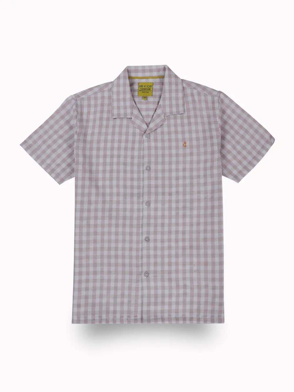 Gini And Jony Boys Pink Checks Cotton Shirt Half Sleeves