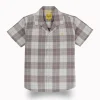 Gini And Jony Boys Mauve Checks Cotton Shirt Half Sleeves