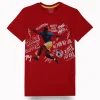 Gini And Jony Boys Red Digital Print Cotton T-Shirt Half Sleeves