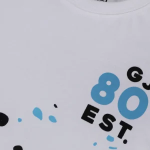 Gini And Jony Boys White Graphic Print Cotton T-Shirt Half Sleeves