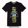 Gini And Jony Boys Black Typographic Print Cotton T-Shirt Half Sleeves