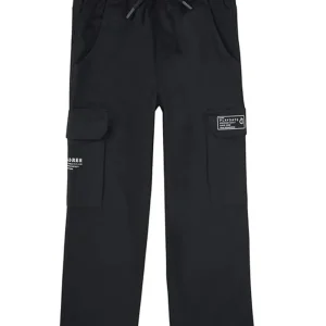 Gini And Jony Boys Black Typographic Print Cotton Elasticated Trouser