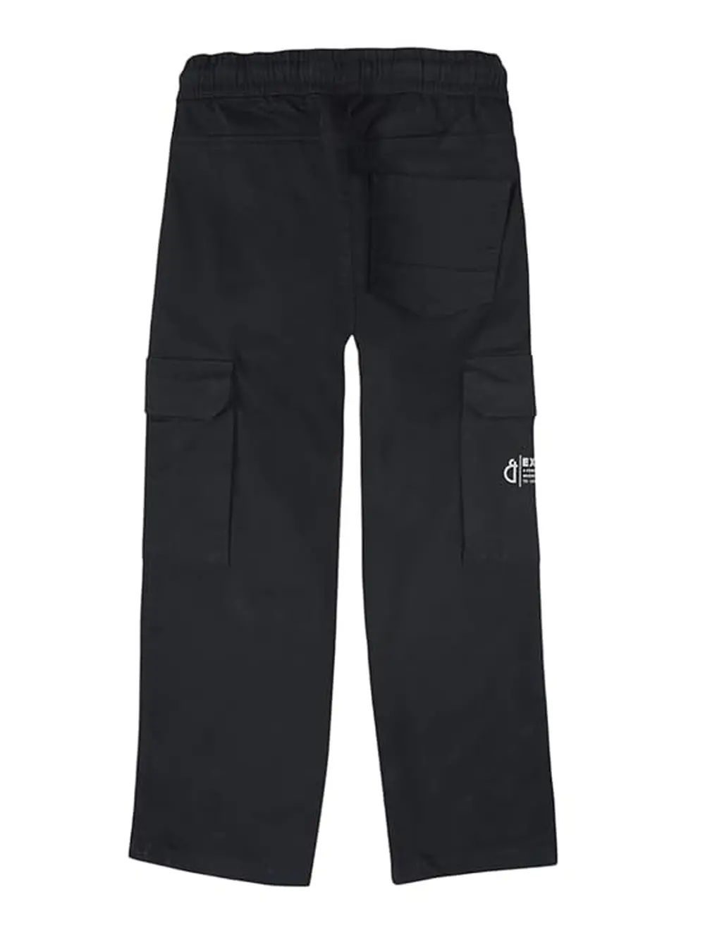Gini And Jony Boys Black Typographic Print Cotton Elasticated Trouser