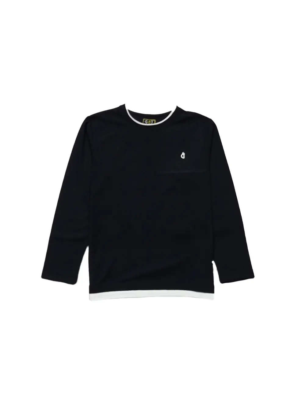 Gini And Jony Boys Black Brand Logo Cotton T-Shirt Full Sleeves