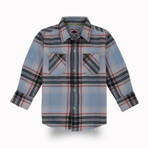 Gini And Jony Boys Blue Checks Cotton Shirt Full Sleeves