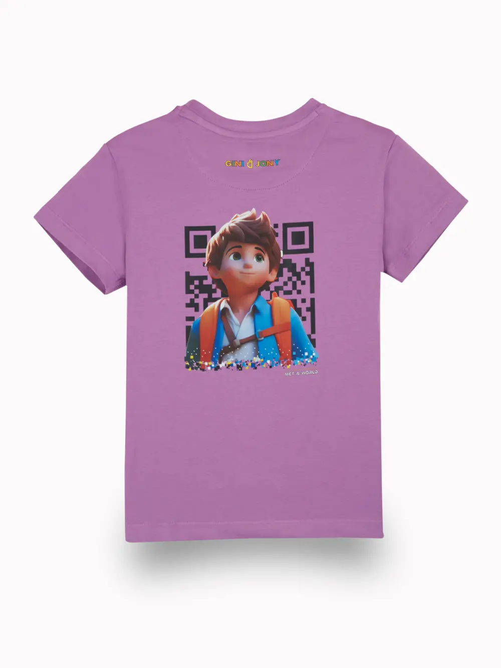 Gini And Jony Boys Purple Digital Print Cotton Half Sleeves T-Shirt