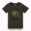 Gini And Jony Boys Olive Graphic Print Cotton T-Shirt Half Sleeves
