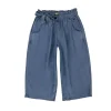 Gini And Jony Girls Blue Embroidery Cotton Elasticated Culottes