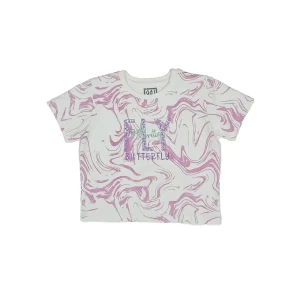 Gini And Jony Girls Pink Embroidery Cotton Knits Top Half Sleeves 9-10 Years