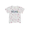 Gini And Jony Girls White Pixel Print Cotton Knits Top Half Sleeves 9-10 Years