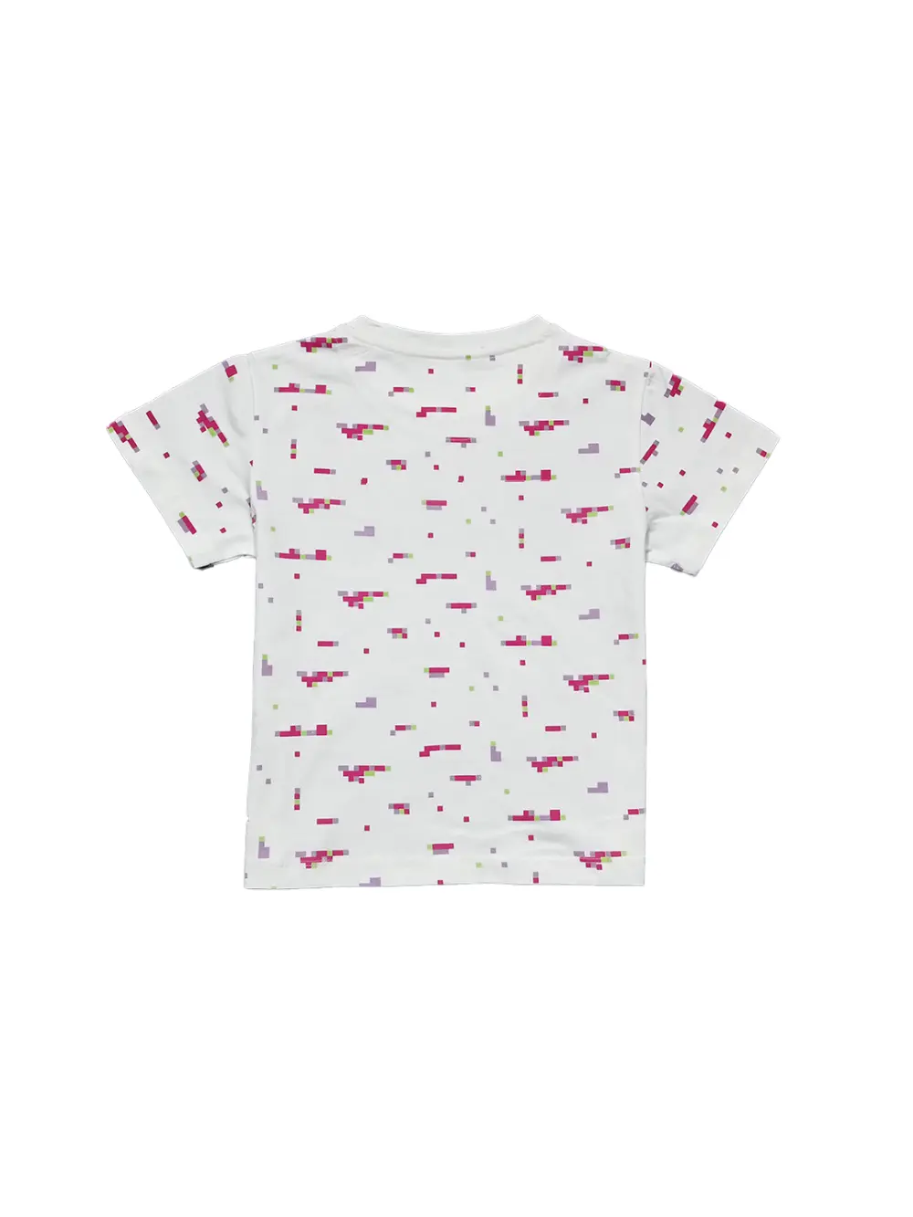 Gini And Jony Girls White Pixel Print Cotton Knits Top Half Sleeves 9-10 Years