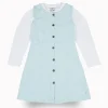Gini And Jony Girls Blue Solid Cotton Dungree Full Sleeves