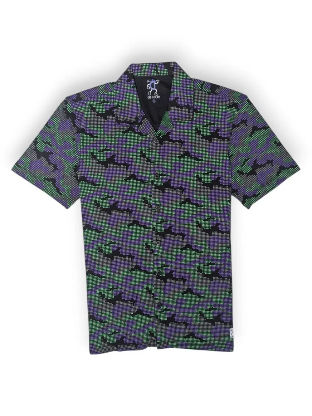 Gini And Jony Boys Black Camouflage Cotton Shirt Half Sleeves