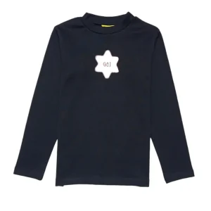 Gini And Jony Girls Black Logo Cotton Skivvy Full Sleeves 9-10 Years