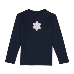 Gini And Jony Girls Navy Blue Graphic Print Cotton Full Sleeves Skivvy