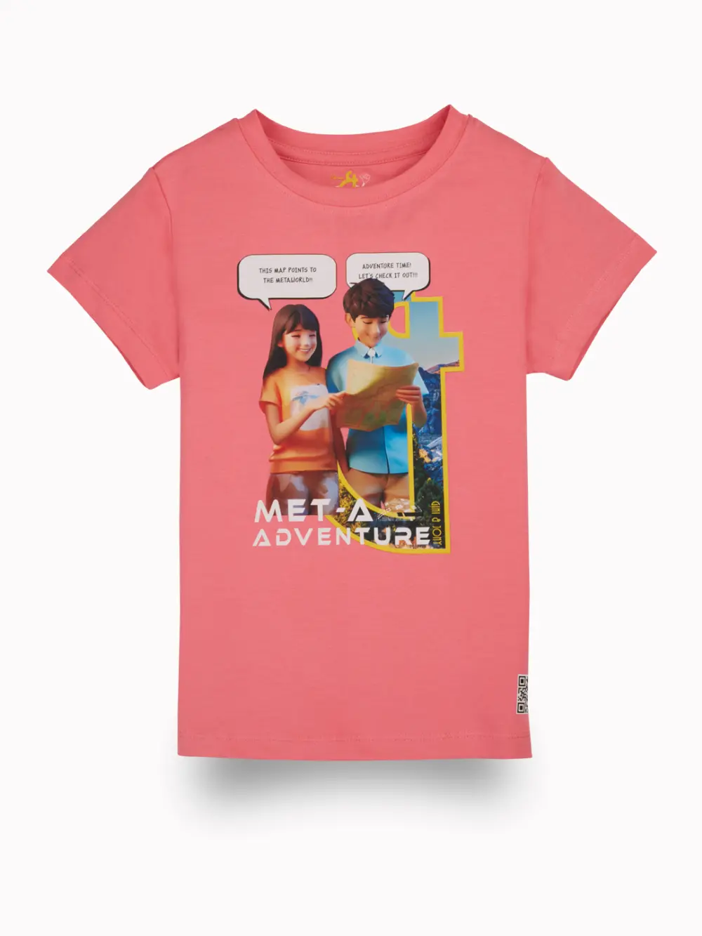 Gini And Jony Girls Pink Digital Print Cotton Knits Top Half Sleeves 9-10 Years
