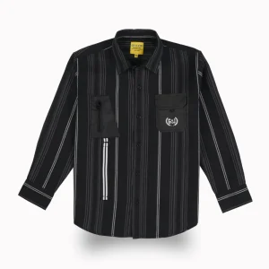 Gini And Jony Boys Black Stripes Cotton Shirt Full Sleeves