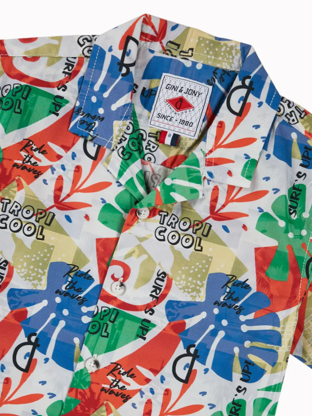 Gini And Jony Boys Multicolor Tropical Print Cotton Co-Ordinate Half Sleeves