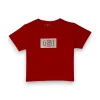 Gini And Jony Girls Red Glitter Print Cotton Knits Top Half Sleeves 9-10 Years