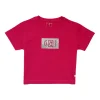 Gini And Jony Girls Dark Pink Glitter Print Cotton Knits Top Half Sleeves 9-10 Years