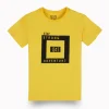 Gini And Jony Boys Yellow Typographic Print Cotton T-Shirt Half Sleeves
