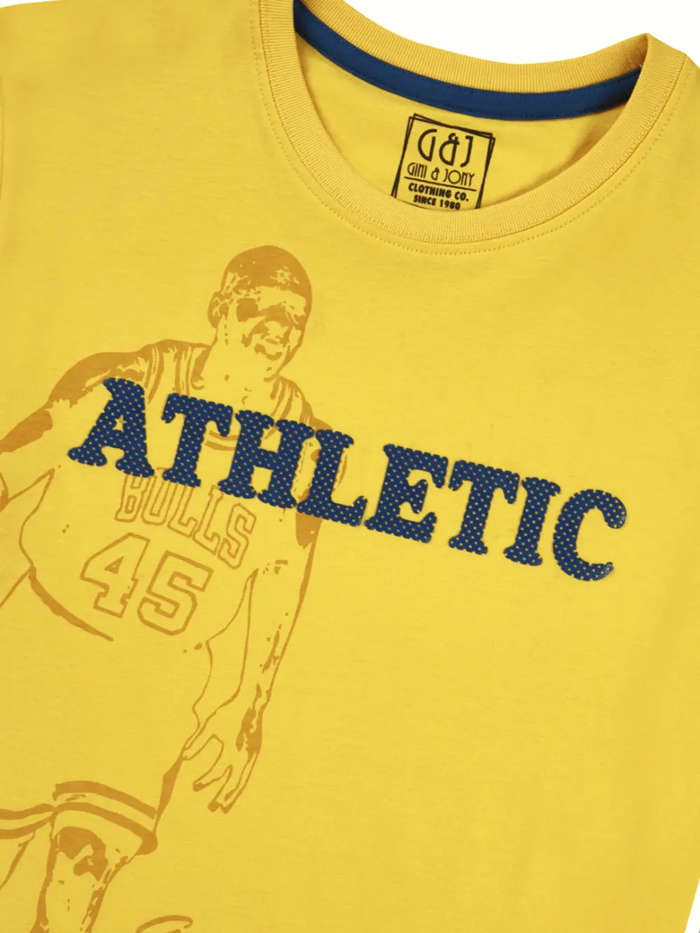 Gini And Jony Boys Yellow Graphic Print Cotton T-Shirt Half Sleeves