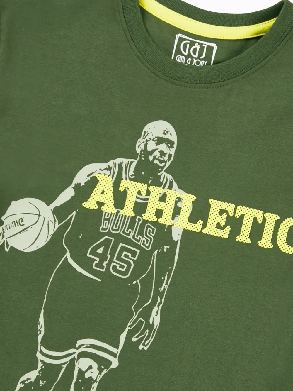 Gini And Jony Boys Green Graphic Print Cotton T-Shirt Half Sleeves