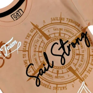 Gini And Jony Boys Peach Graphic Print Cotton T-Shirt Half Sleeves