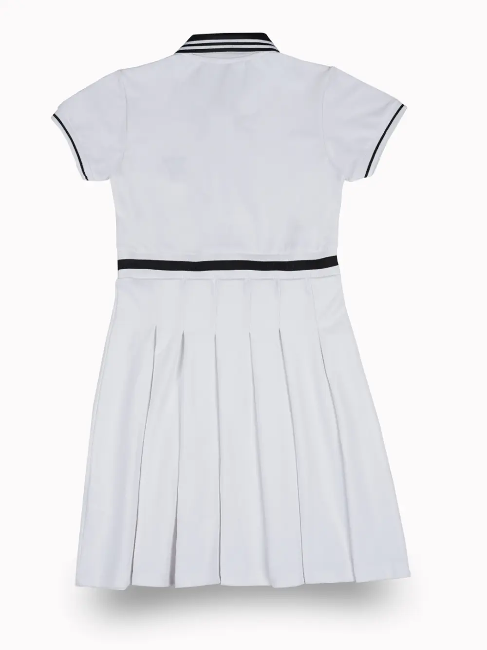 Gini And Jony Girls White Color Block Cotton Dress Half Sleeves