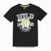 Gini And Jony Boys Black Graphic Print Cotton T-Shirt Half Sleeves