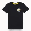 Gini And Jony Boys Black Graphic Print Cotton T-Shirt Half Sleeves