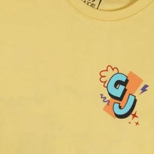 Gini And Jony Boys Yellow Graphic Print Cotton T-Shirt Half Sleeves
