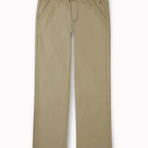 Gini And Jony Boys Khaki Solid Cotton Trouser Fixed Waist