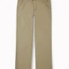 Gini And Jony Boys Khaki Solid Cotton Trouser Fixed Waist