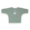 Gini And Jony Girls Olive Embellished Cotton Knits Top Half Sleeves 11-12 Years