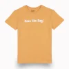 Gini And Jony Boys Orange Graphic Print Cotton T-Shirt Half Sleeves