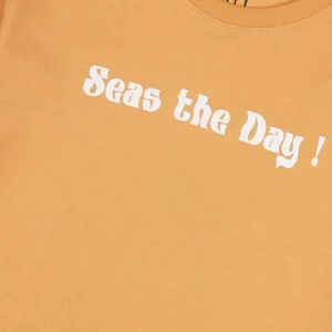 Gini And Jony Boys Orange Graphic Print Cotton T-Shirt Half Sleeves