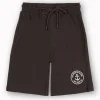 Gini And Jony Boys Brown Typographic Print Cotton Bermuda Elasticated