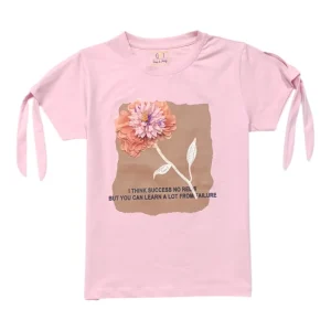 Gini And Jony Girls Light Pink Graphic Print Cotton Knits Top Half Sleeves 3-4 Years