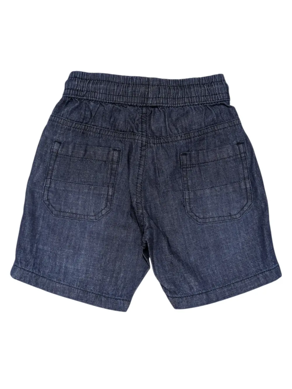 Gini And Jony Boys Dark Blue Typographic Print Denim Bermuda Elasticated