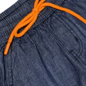 Gini And Jony Boys Dark Blue Typographic Print Denim Bermuda Elasticated