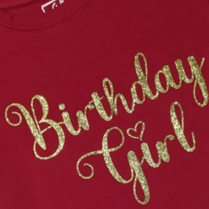 Gini And Jony Girls Red Typographic Print Cotton Knits Top Half Sleeves 9-10 Years