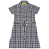 Gini And Jony Girls Blue Checks Cotton Dress Half Sleeves