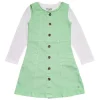 Gini And Jony Girls Blue Solid Denim Dungaree Full Sleeves