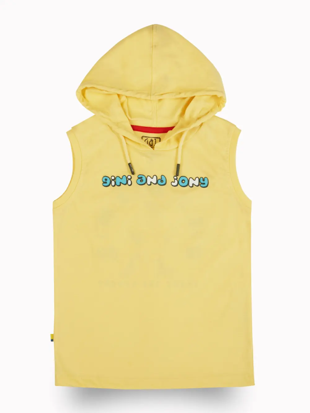 Gini And Jony Boys Yellow Graphic Print Cotton Sando Sleeveless