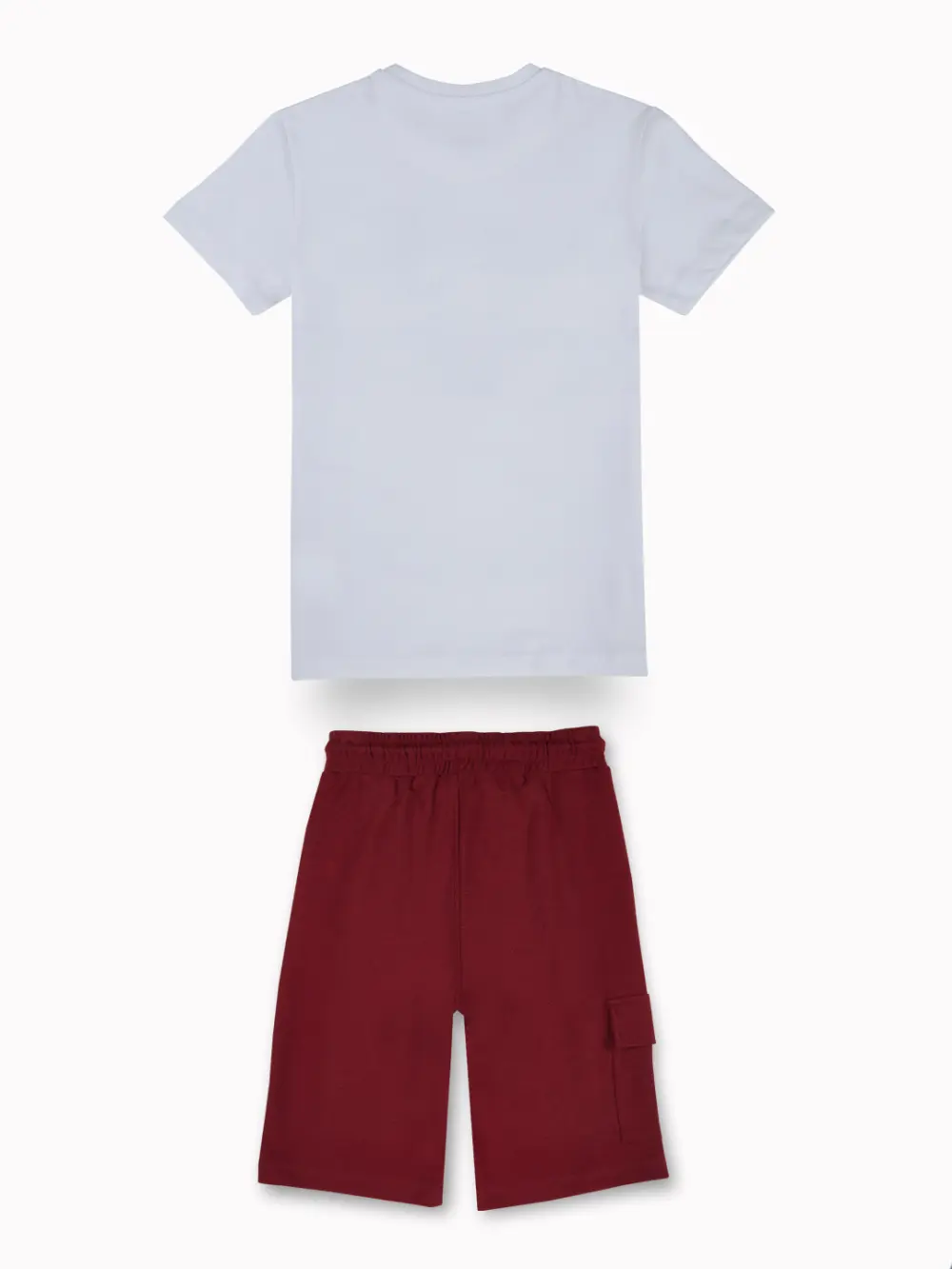 Gini And Jony Boys Maroon Tropical Print Cotton Co-Ordinate Half Sleeves