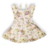Gini And Jony Girls Pink Tropical Print Cotton Dress Half Sleeves